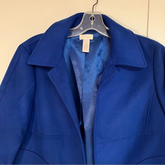 Beautiful Chico’s Bright Blue Jacket/Blazer, Size 1 - Picture 3 of 6